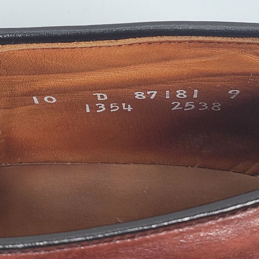 Allen Edmonds Men's Brown Split Toe Leather Shoes US Size 10D - Picture 8 of 8